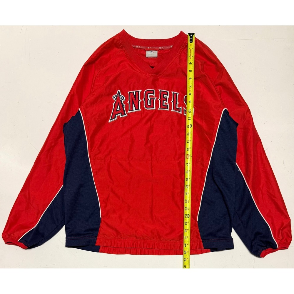 MLB Genuine Merchandise Los Angeles Angels V-Neck‎ Windbreaker Pullover Y2K VTG